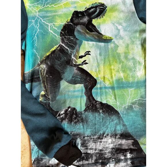 Cuddl Duds Kids 2pc Dinosaur Pajama Set, Slim Fit, Soft & Cozy, Size 10 - Picture 2 of 3